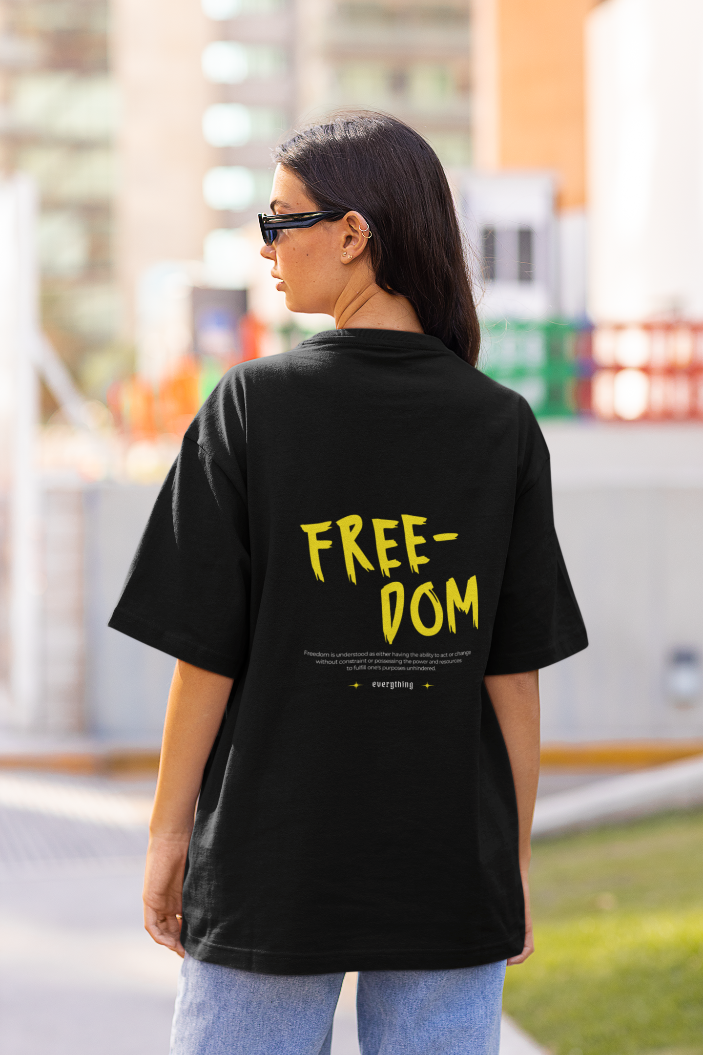 Freedom  - Graphic Printed Oversized T-shirt