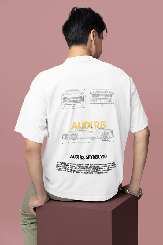 Audi R8 Spyder V10 - Graphic Printed Oversized T-Shirt