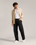 DEZIRE black relaxed fit jeans for men on a studio model