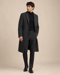 Man wearing the Dezire Sterling charcoal overcoat