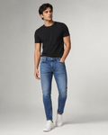 DEZIRE mid blue slim taper jeans for men on a studio model