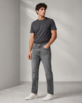 DEZIRE washed grey straight fit jeans for men on a studio model
