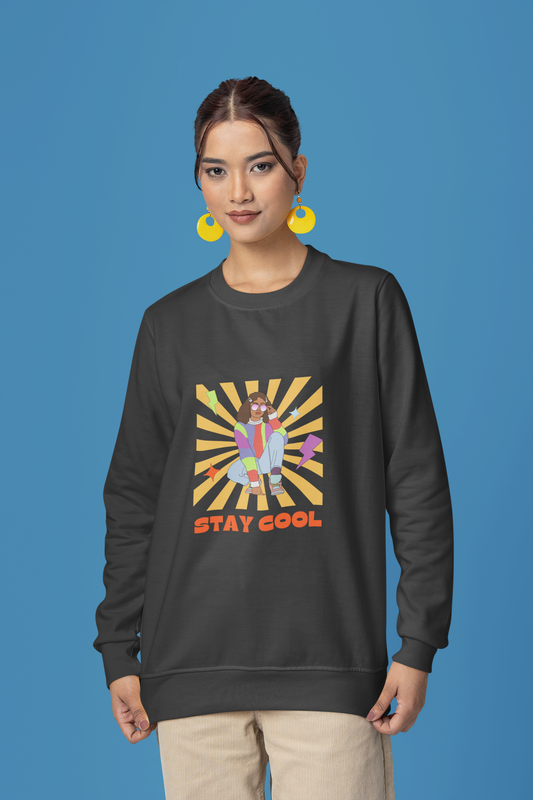 Retro Stay Cool - Women Graphic Sweatshirt